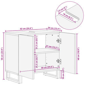 Servantskap 62x34x58 cm heltre akasie