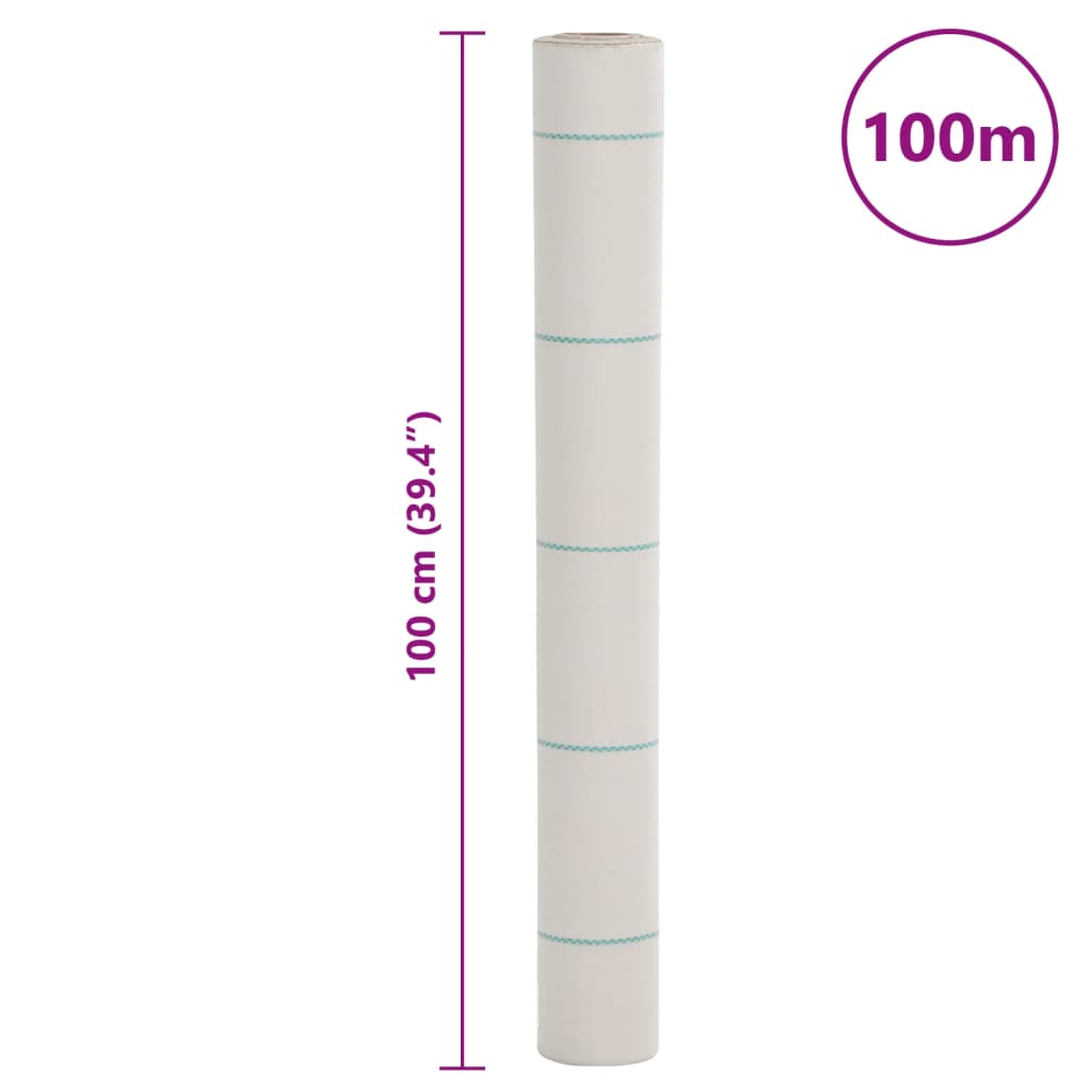 Kontrollmatte for ugress hvit 1x100 m PP