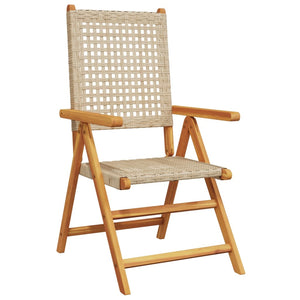 Lenestoler for hage 8 stk beige polyrotting og heltre