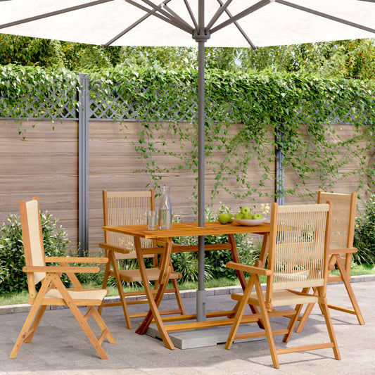Garden armchairs 4 pcs beige solid acacia wood