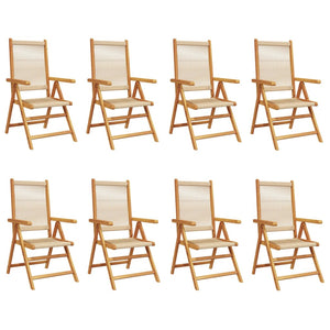 Lenestoler for hage 8 stk beige heltre akasie