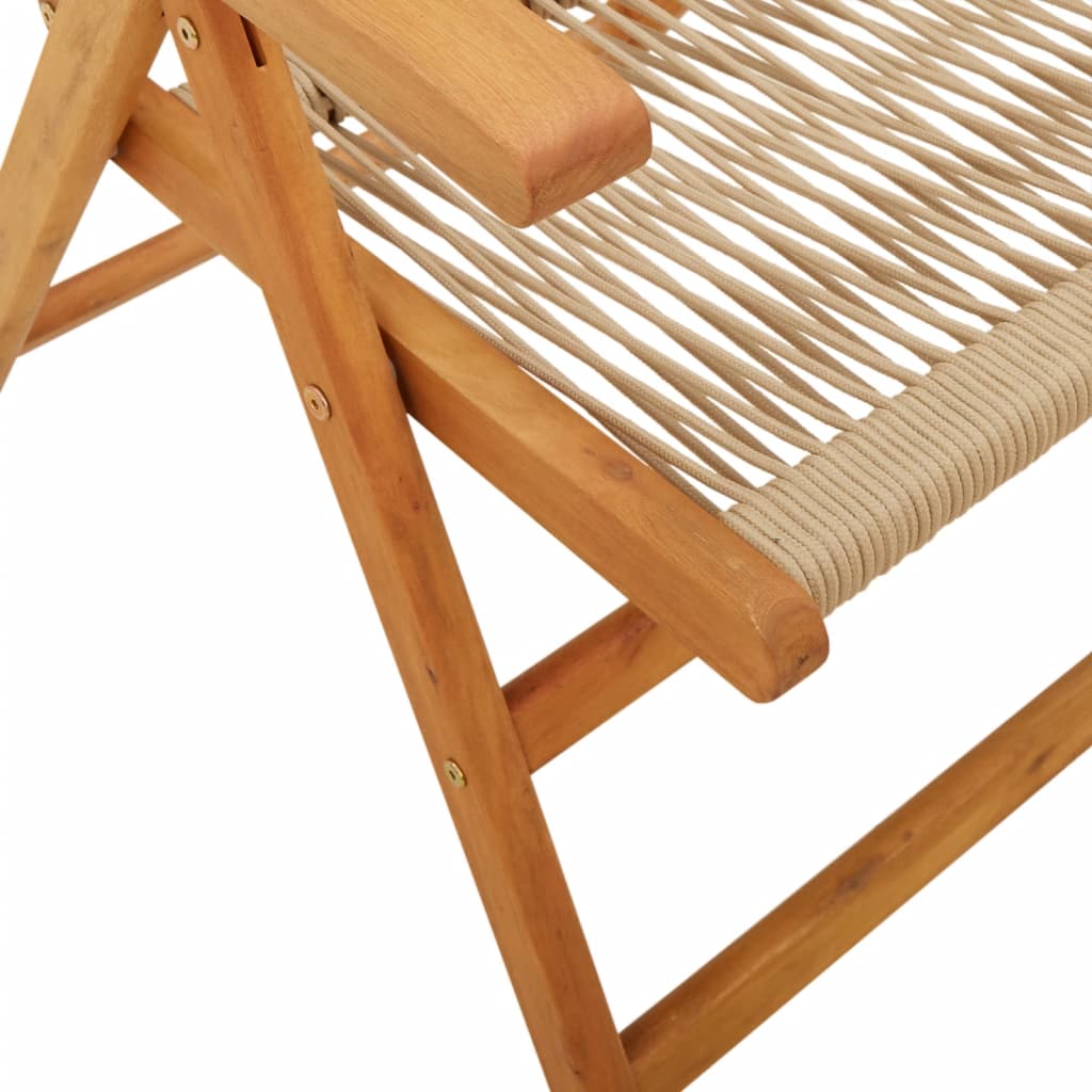 Lenestoler for hage 8 stk beige heltre akasie