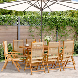 Lenestoler for hage 8 stk beige heltre akasie