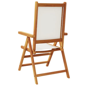 Garden armchairs 4 pieces cream white fabric and solid wood