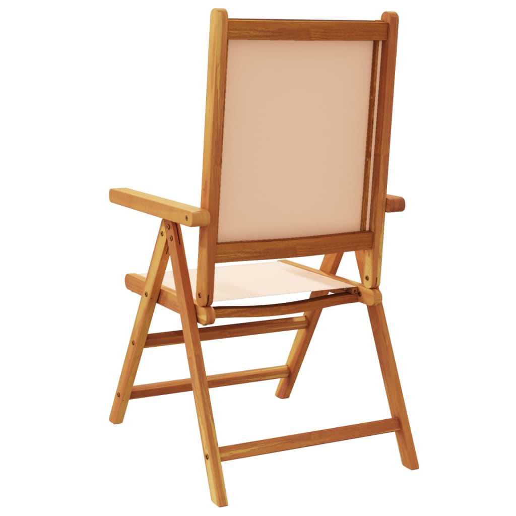 Garden armchairs 4 pieces beige fabric and solid wood