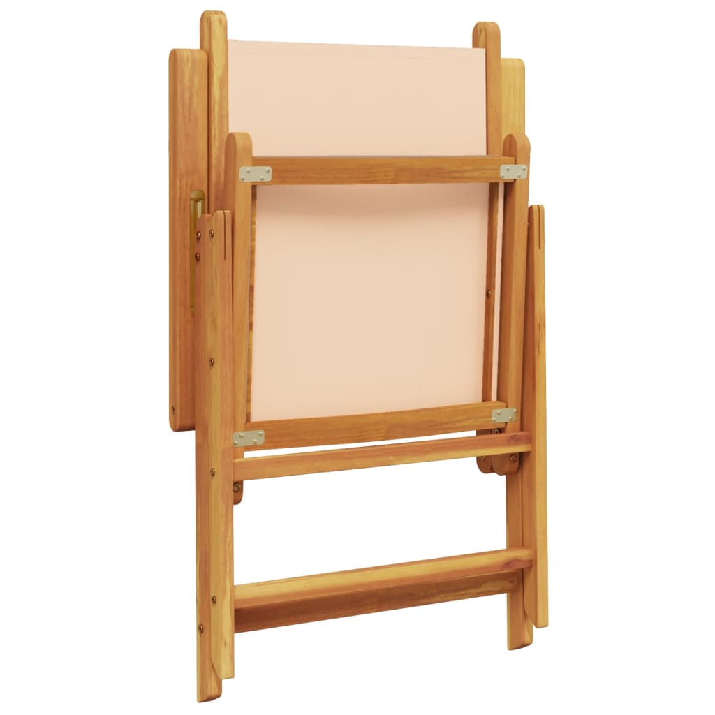 Garden armchairs 4 pieces beige fabric and solid wood