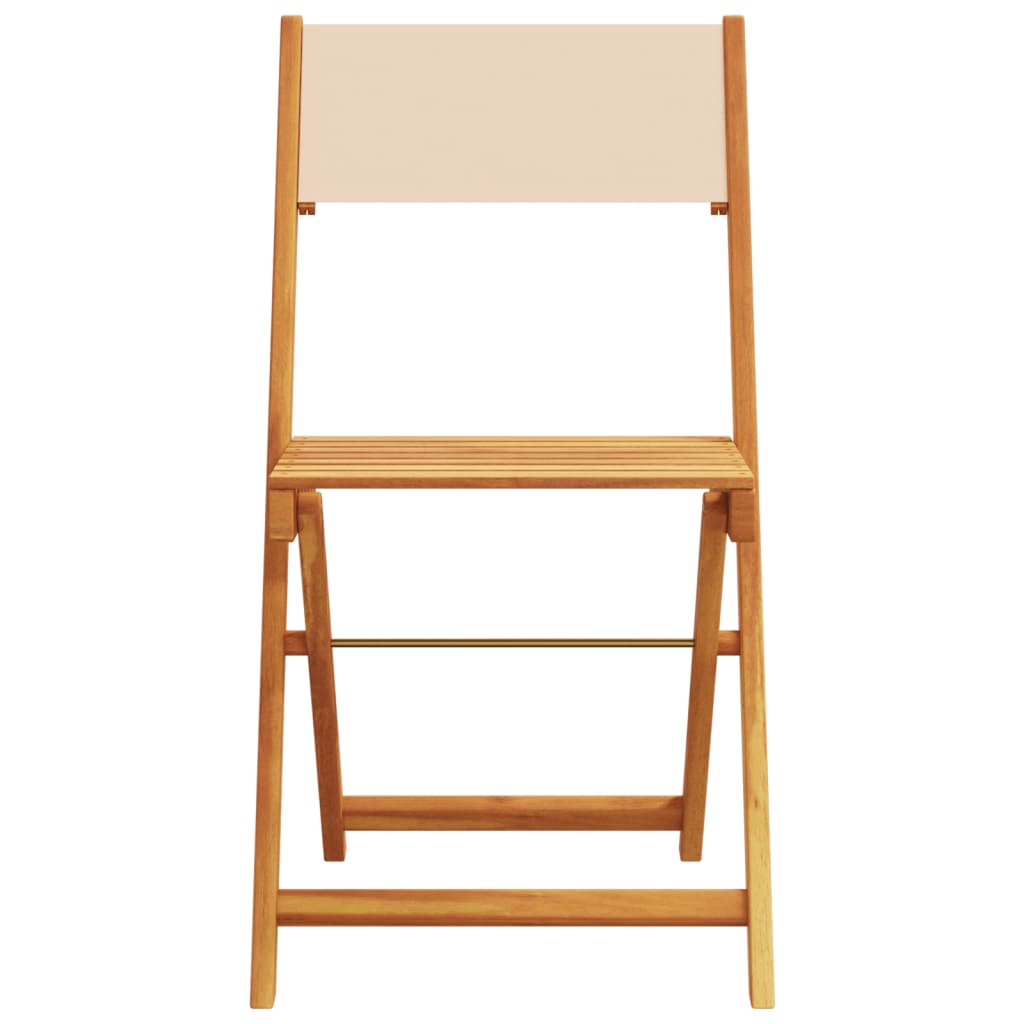 Sammenleggbare hagestoler 8 stk beige stoff og heltre