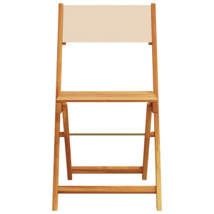 Sammenleggbare hagestoler 8 stk beige stoff og heltre