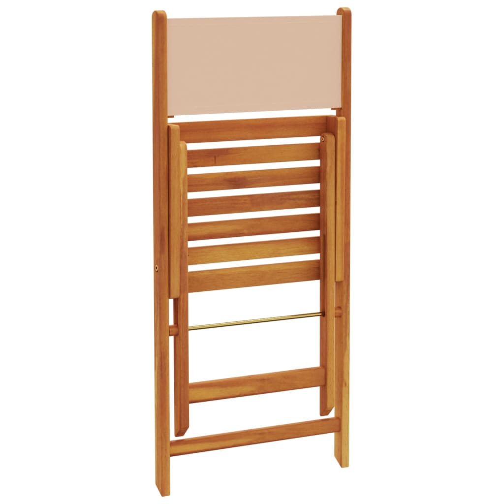 Sammenleggbare hagestoler 8 stk beige stoff og heltre