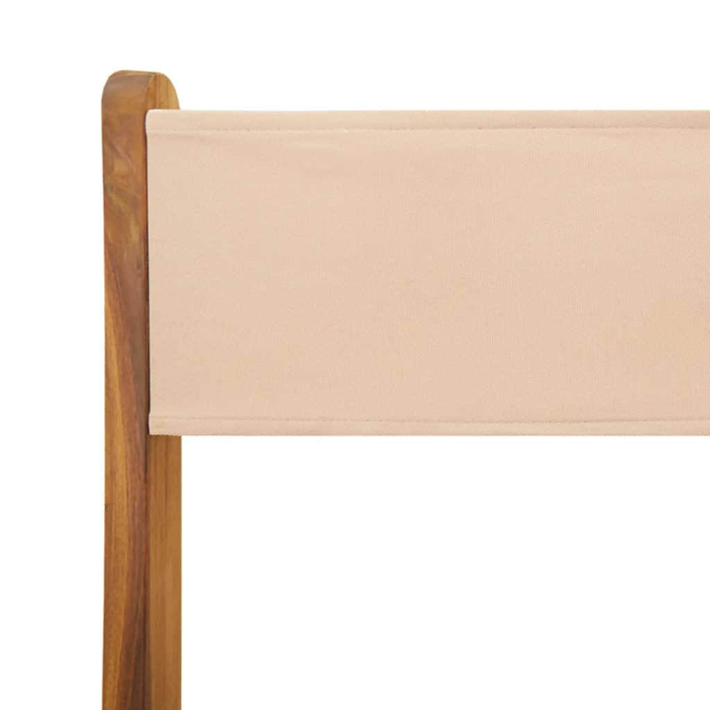 Sammenleggbare hagestoler 8 stk beige stoff og heltre