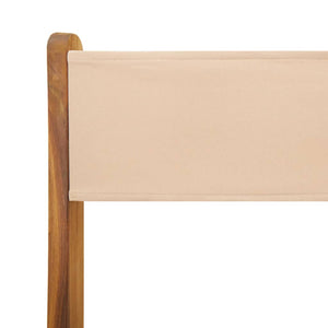 Sammenleggbare hagestoler 8 stk beige stoff og heltre