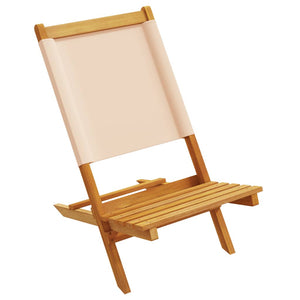 Sammenleggbare hagestoler 8 stk beige stoff og heltre