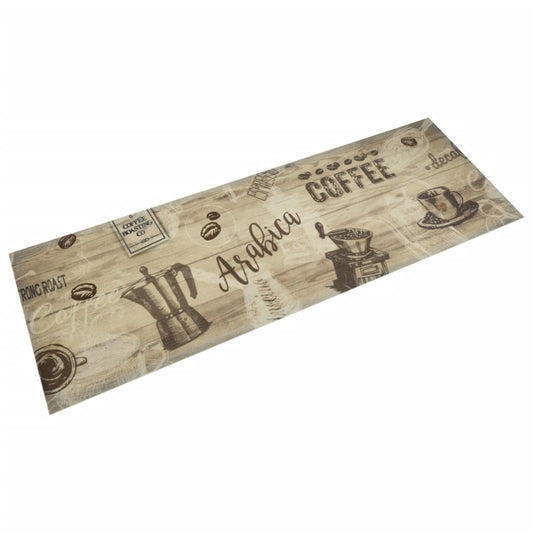 Kjøkkenteppe vaskbar Coffee brun 60x180 cm fløyel