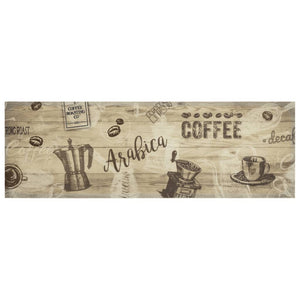 Kjøkkenteppe vaskbar Coffee brun 60x180 cm fløyel