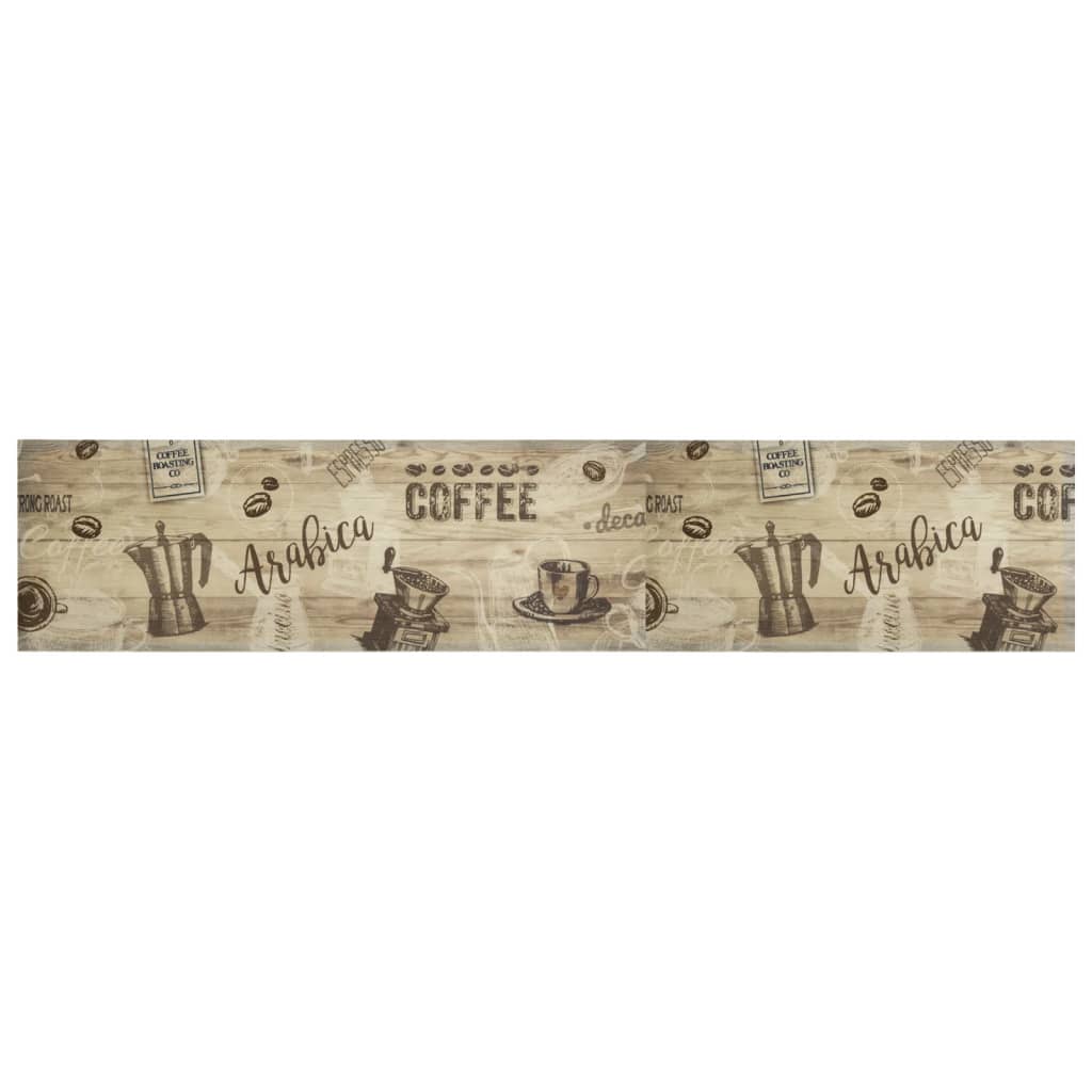 Kjøkkenteppe vaskbar Coffee brun 60x300 cm fløyel