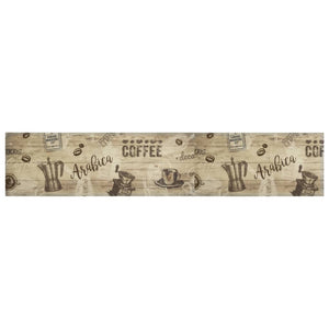 Kjøkkenteppe vaskbar Coffee brun 60x300 cm fløyel