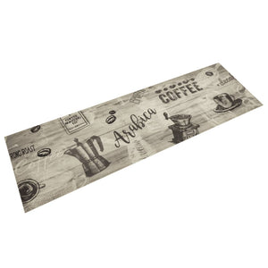 Kjøkkenteppe vaskbar Coffee grått 45x150 cm fløyel