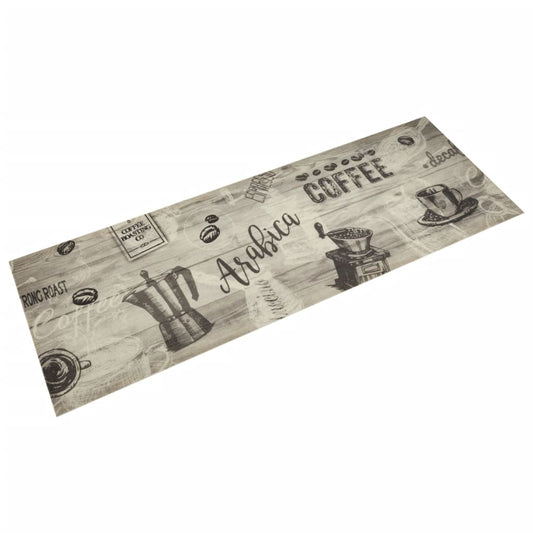 Kjøkkenteppe vaskbar Coffee grå 60x180 cm fløyel