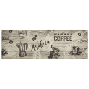 Kjøkkenteppe vaskbar Coffee grå 60x180 cm fløyel