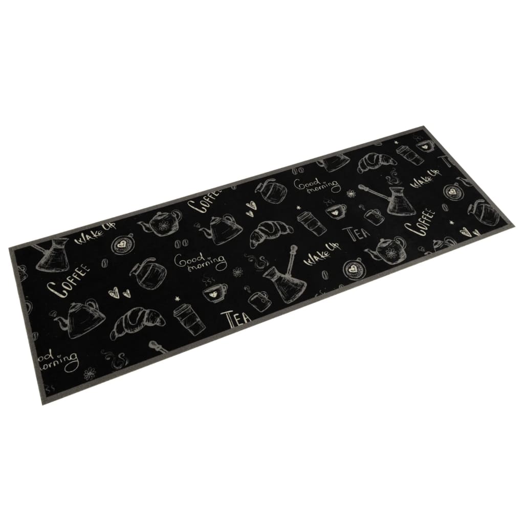 Kitchen rug washable Morning black 60x180 cm velvet