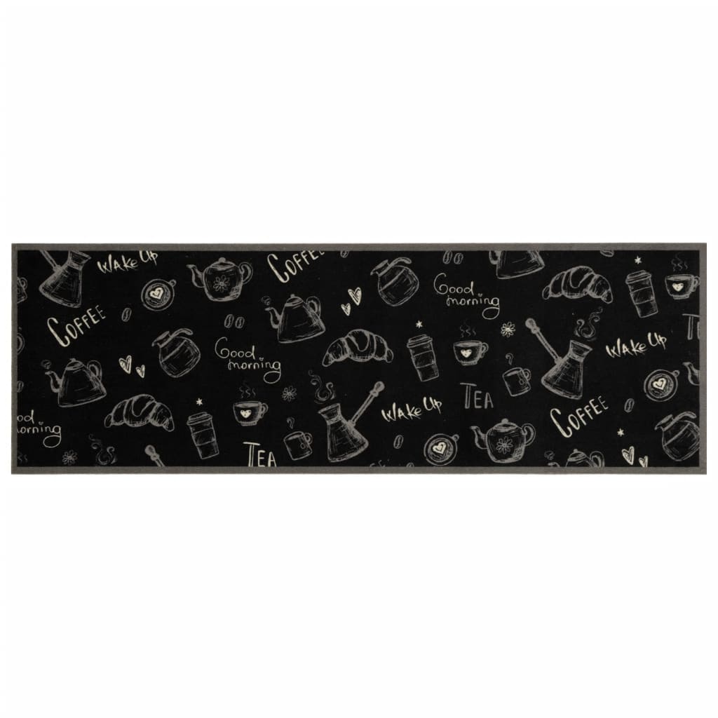 Kitchen rug washable Morning black 60x180 cm velvet