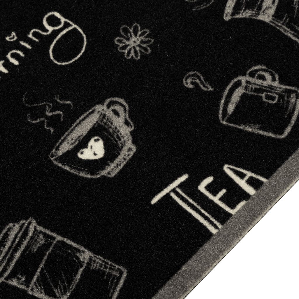 Kitchen rug washable Morning black 60x180 cm velvet