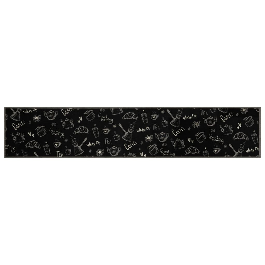 Kitchen rug washable Morning black 60x300 cm velvet