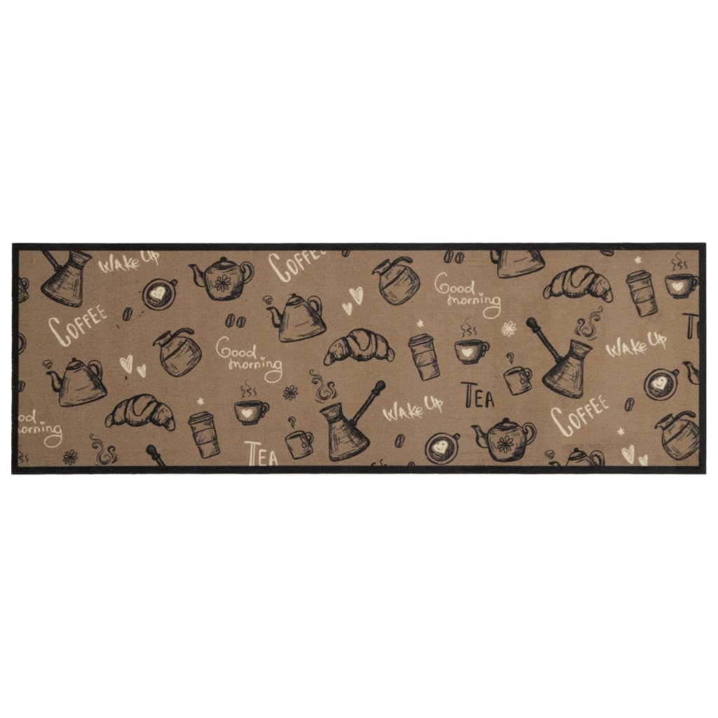Kitchen rug washable Morning brown 60x180 cm velvet