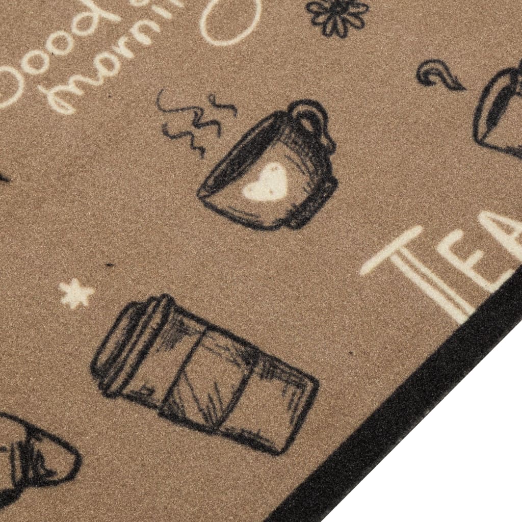 Kitchen rug washable Morning brown 60x180 cm velvet