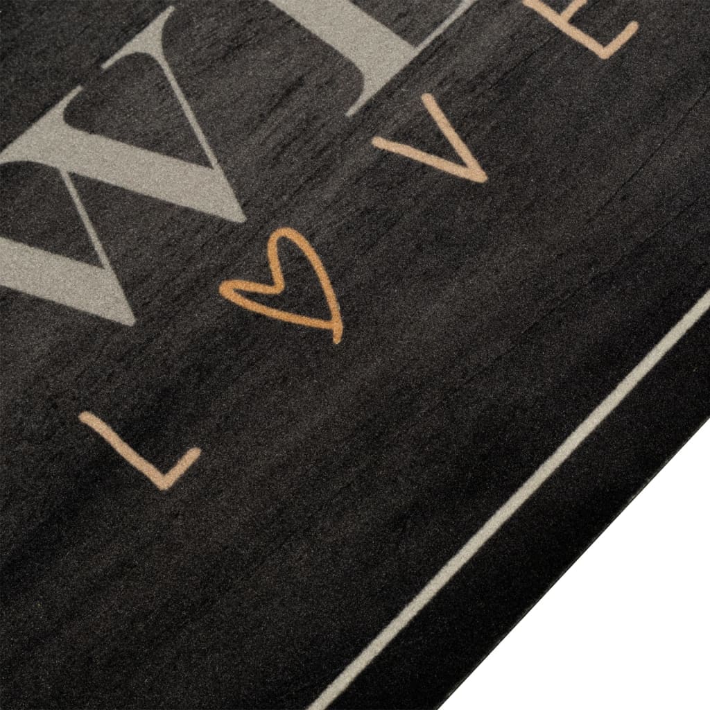 Kjøkkenteppe vaskbar Coffee tekst 45x150 cm fløyel