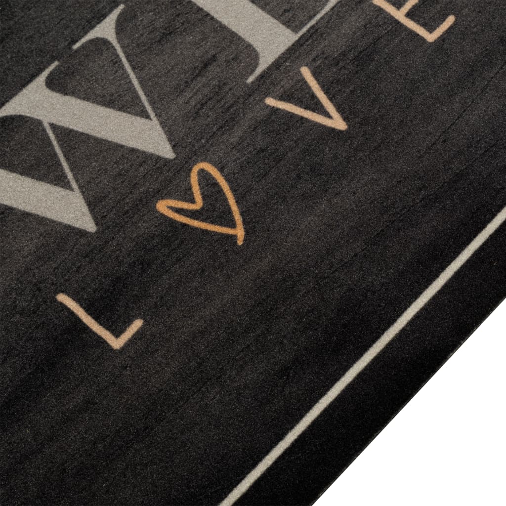 Kjøkkenteppe vaskbar Coffee tekst 60x300 cm fløyel