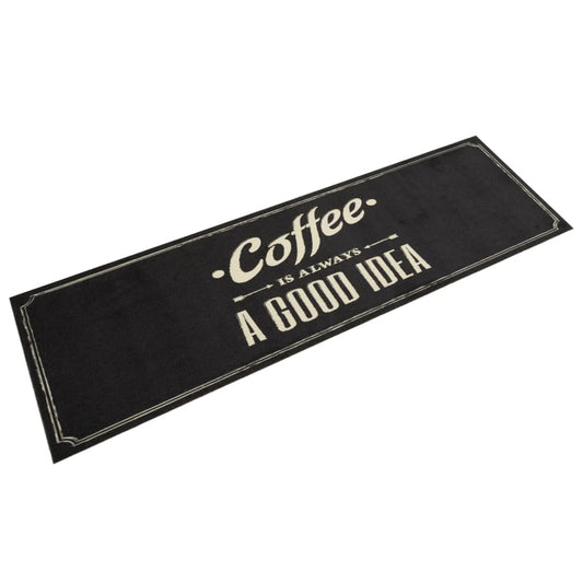 Kjøkkenteppe vaskbar Coffee tekst 45x150 cm fløyel