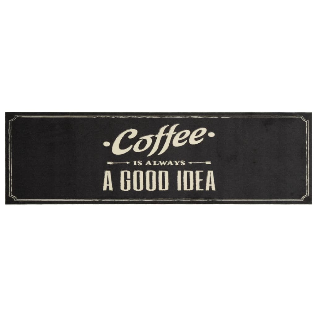 Kjøkkenteppe vaskbar Coffee tekst 45x150 cm fløyel