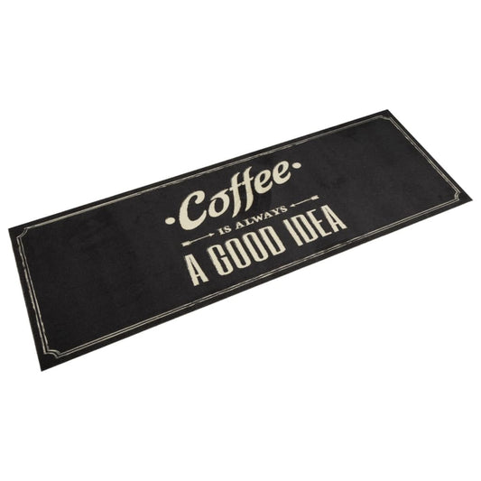 Kjøkkenteppe vaskbar Coffee tekst 60x180 cm fløyel