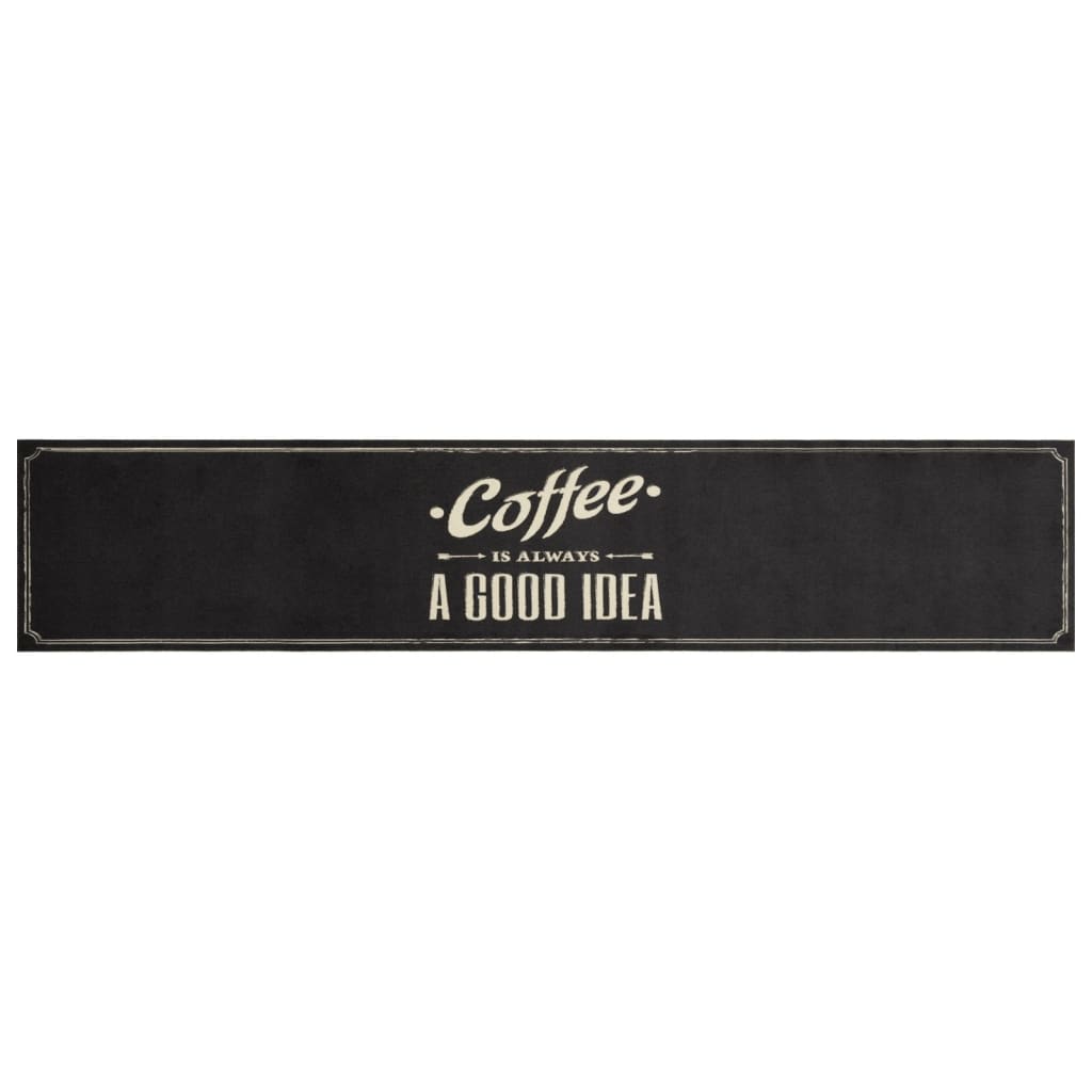 Kjøkkenteppe vaskbar Coffee tekst 60x300 cm fløyel