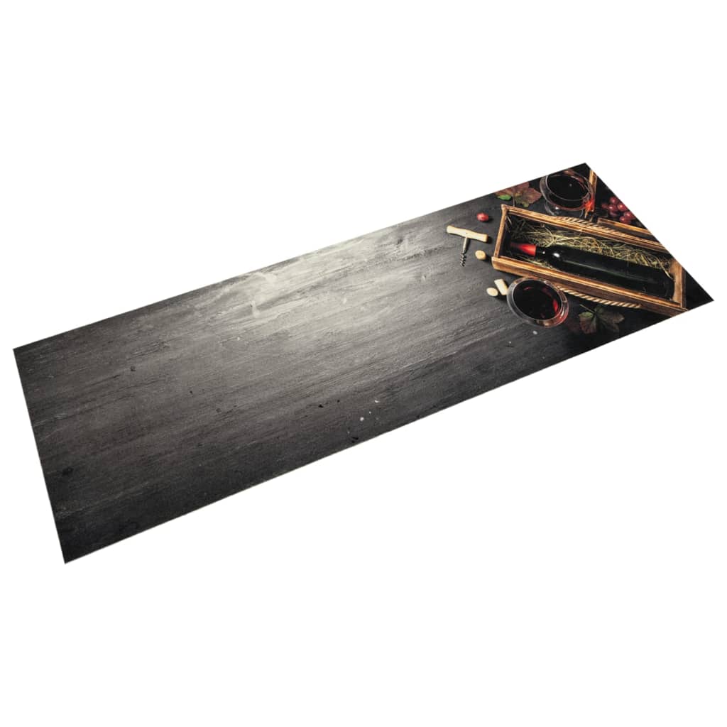 Kjøkkenteppe vaskbar Wine Bottle 45x150 cm fløyel