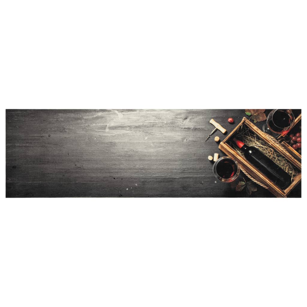 Kjøkkenteppe vaskbar Wine Bottle 45x150 cm fløyel