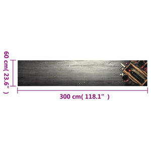 Kjøkkenteppe vaskbar Wine Bottle 60x300 cm fløyel
