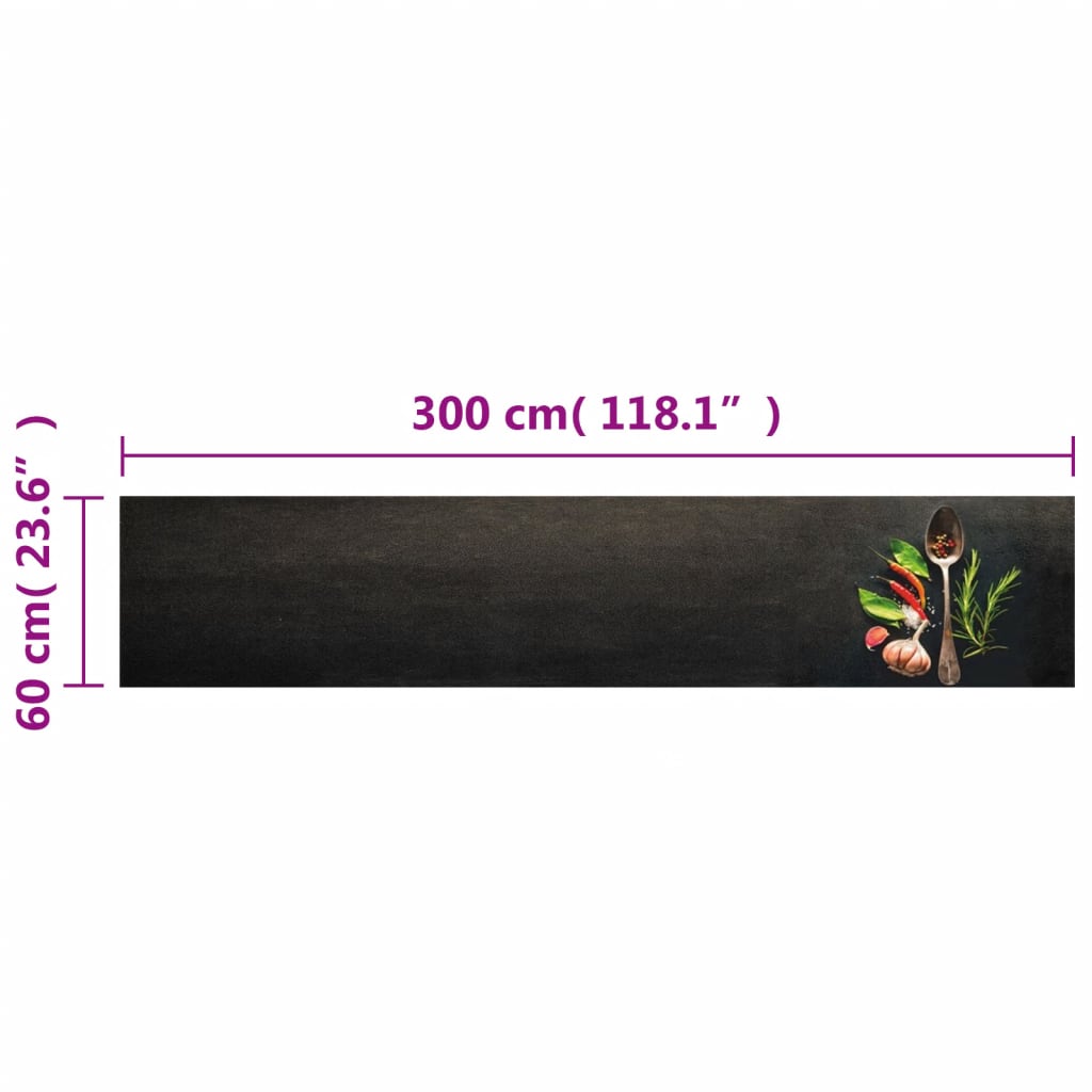 Kitchen rug washable spices 60x300 cm velvet