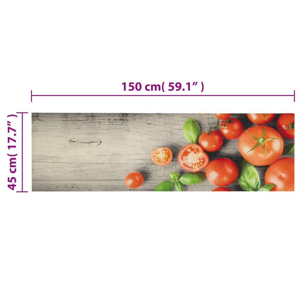 Kjøkkenteppe vaskbar Tomatoes 45x150 cm fløyel
