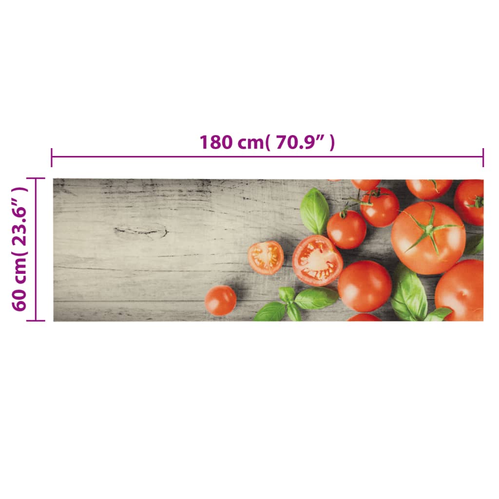 Kjøkkenteppe vaskbar Tomatoes 60x180 cm fløyel