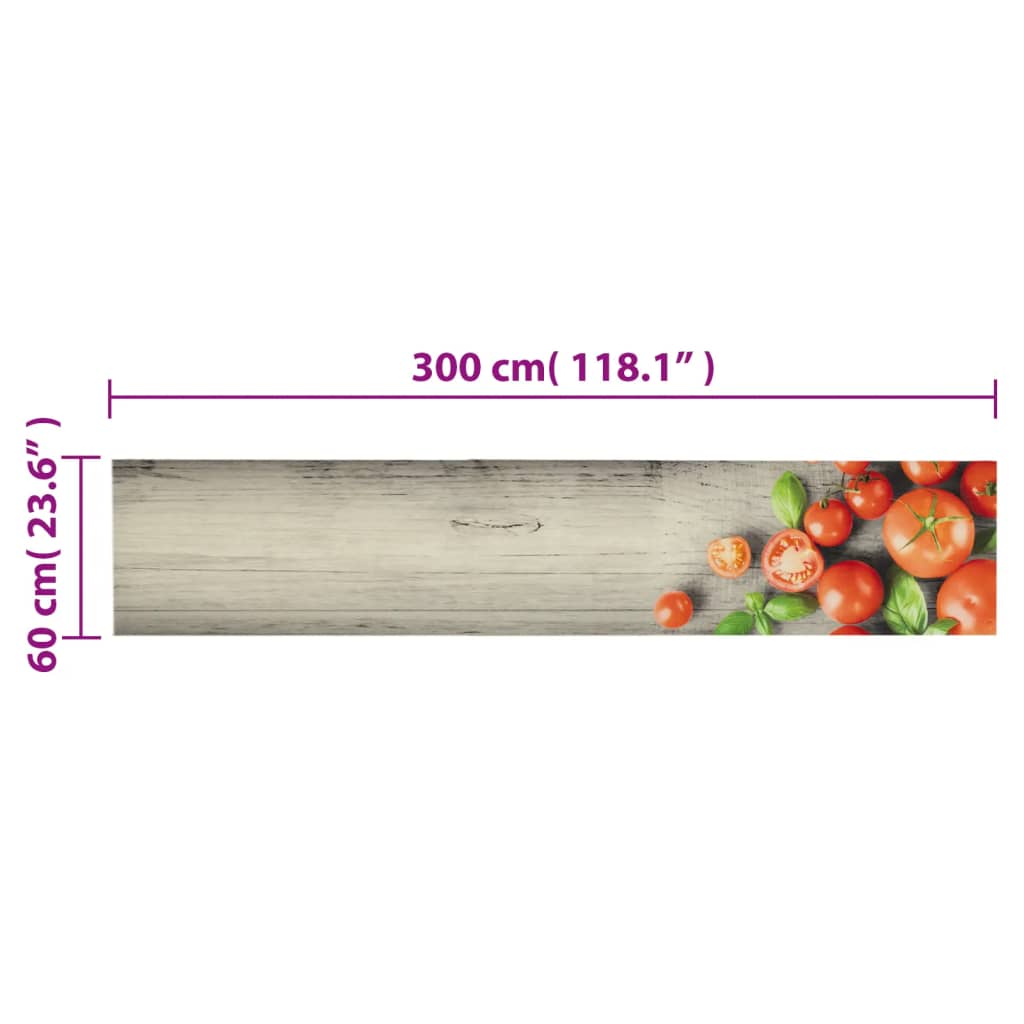 Kjøkkenteppe vaskbar Tomatoes 60x300 cm fløyel