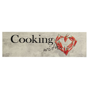Kjøkkenteppe vaskbar Peper Cooking 45x150 cm fløyel