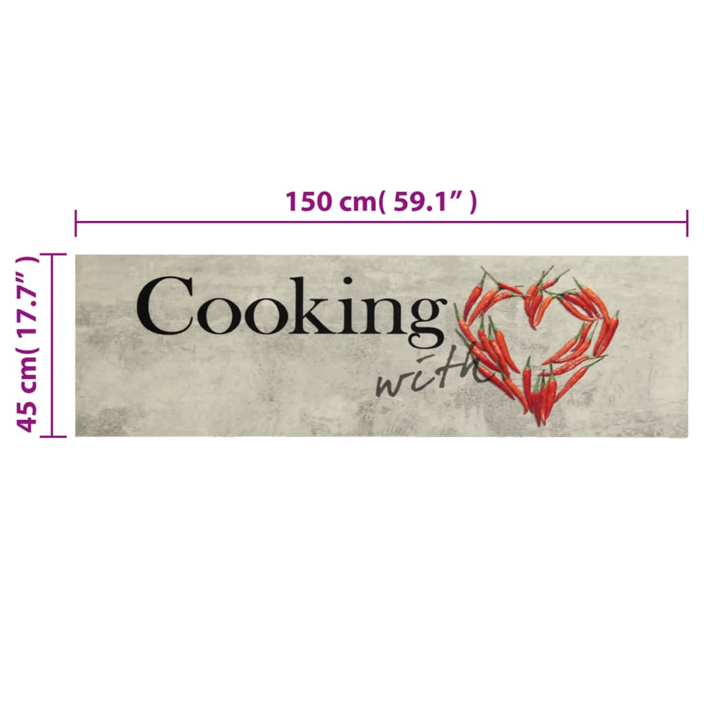 Kjøkkenteppe vaskbar Peper Cooking 45x150 cm fløyel