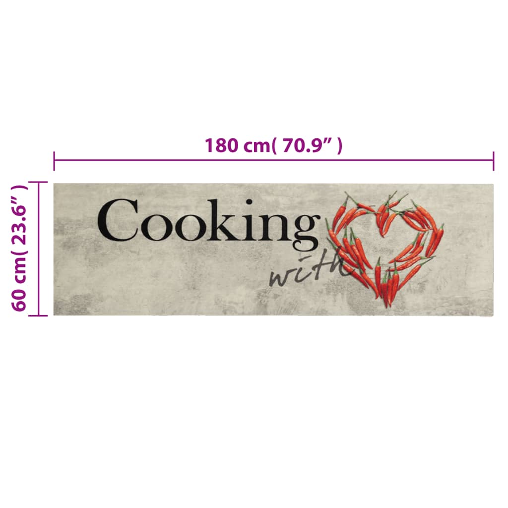 Kjøkkenteppe vaskbar Peper Cooking 60x180 cm fløyel