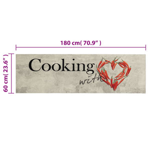 Kjøkkenteppe vaskbar Peper Cooking 60x180 cm fløyel