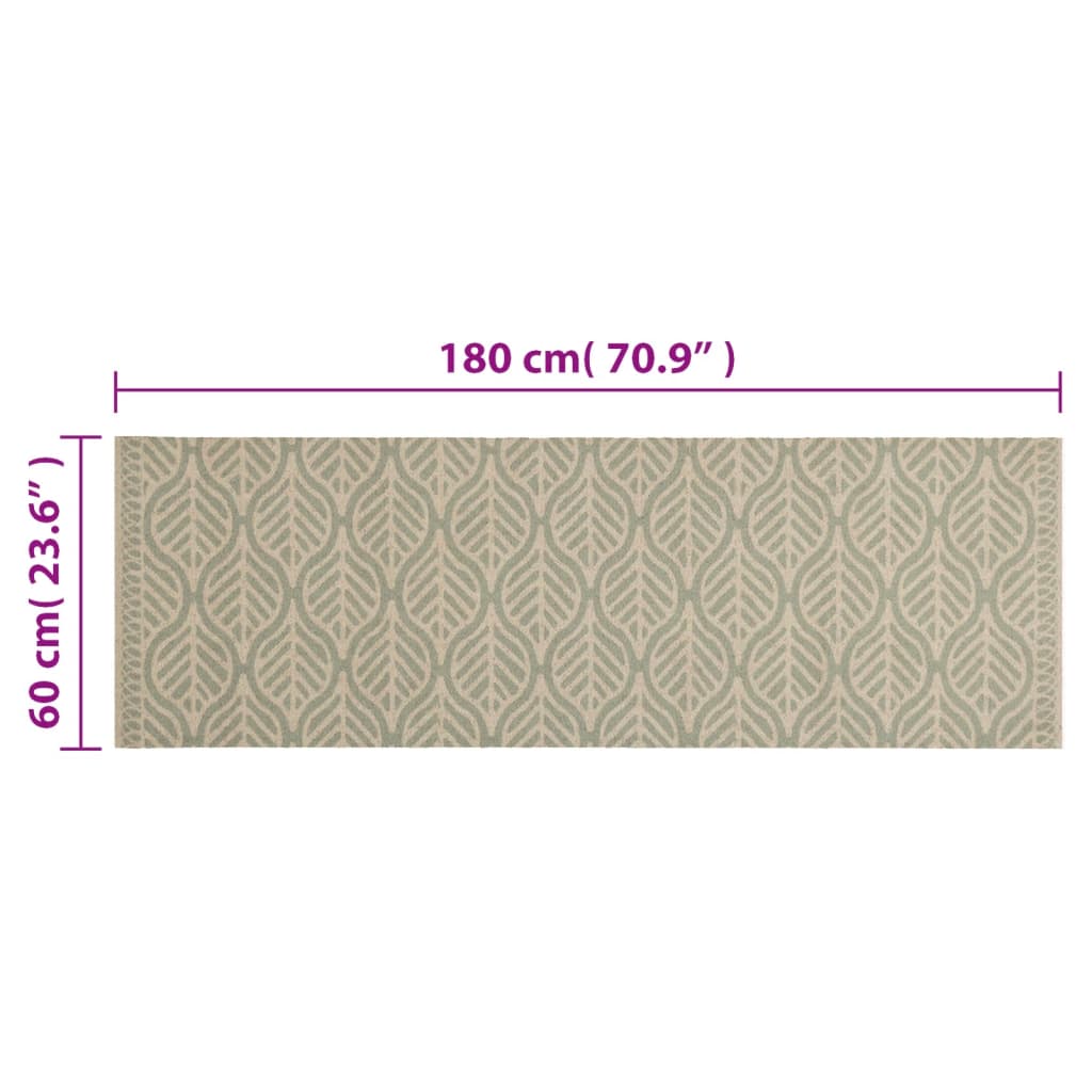 Washable kitchen rug Leaves 60x180 cm velvet