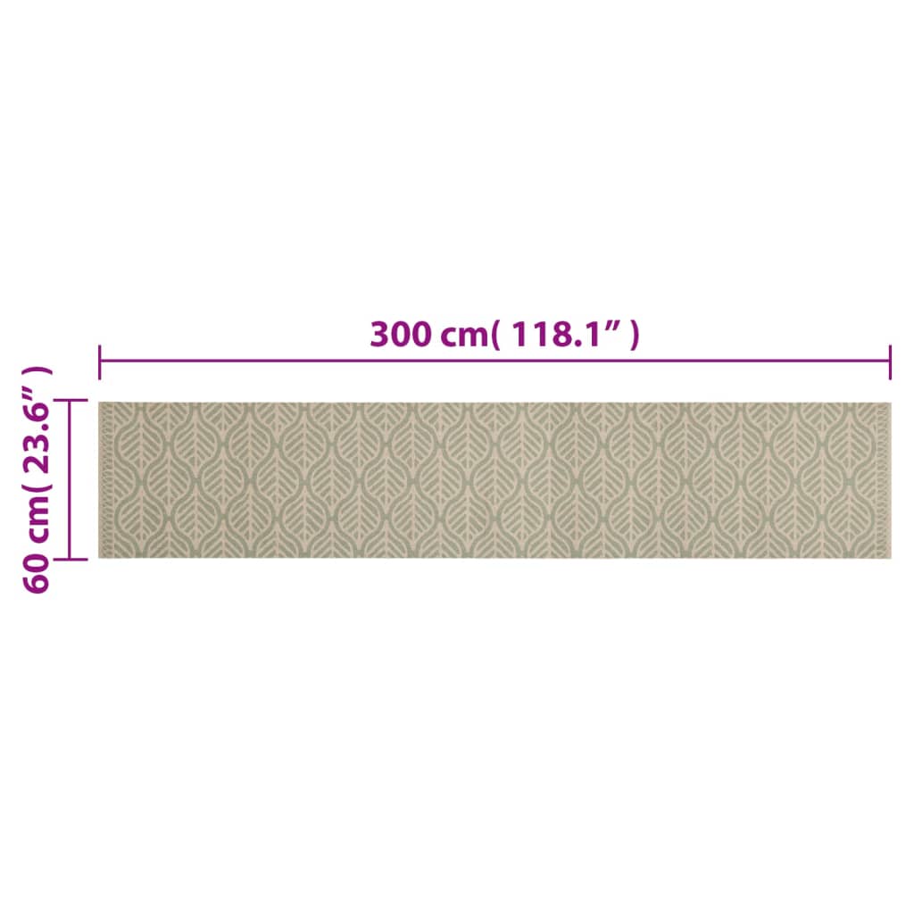 Washable kitchen rug Leaves 60x300 cm velvet
