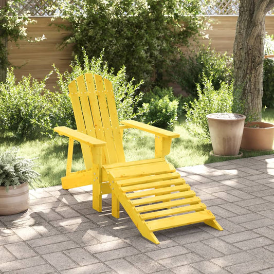Adirondack chair with ottoman yellow solid spruce