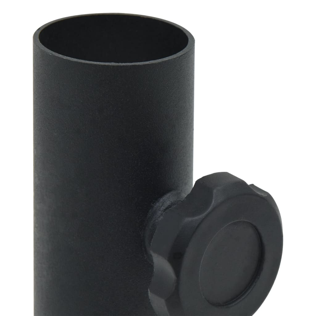 Parasollfot for Ø32/34/38 mm stang matt svart stål